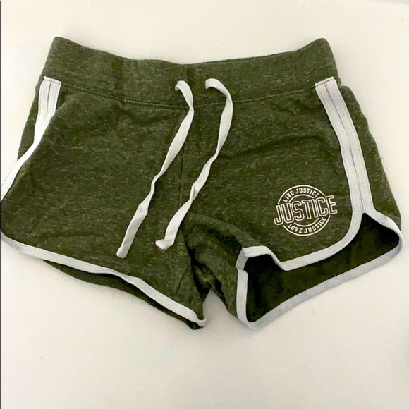 Justice Olive Green Lounge Shorts Youth Size 10 - Picture 1 of 2